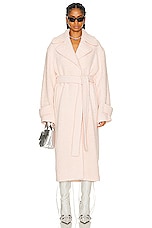 Acne Studios Belted Coat in Powder Pink, view 1, click to view large image.