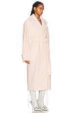 Acne Studios Belted Coat in Powder Pink, view 2, click to view large image.