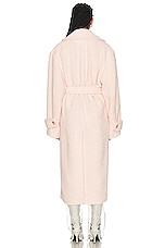 Acne Studios Belted Coat in Powder Pink, view 3, click to view large image.