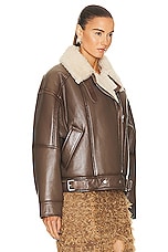 Acne Studios Lined Jacket in Brown & Light Camel, view 3, click to view large image.