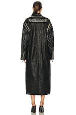 Acne Studios Leather Floor Length Coat in Black, view 3, click to view large image.