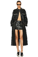 Acne Studios Leather Floor Length Coat in Black, view 4, click to view large image.