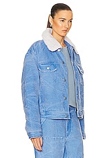 Acne Studios Face Denim Jacket in Powder Blue, view 2, click to view large image.