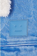 Acne Studios Face Denim Jacket in Powder Blue, view 5, click to view large image.