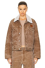 Acne Studios Face Collar Jacket in Toffee Brown, view 1, click to view large image.