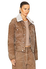 Acne Studios Face Collar Jacket in Toffee Brown, view 2, click to view large image.