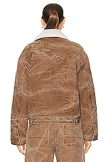 Acne Studios Face Collar Jacket in Toffee Brown, view 3, click to view large image.