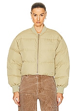 Acne Studios Cropped Puffer Jacket in Pistachio Green, view 2, click to view large image.