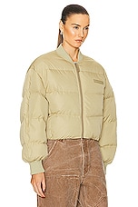 Acne Studios Cropped Puffer Jacket in Pistachio Green, view 3, click to view large image.