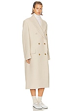 Acne Studios Long Coat in Warm White, view 3, click to view large image.