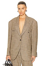 Acne Studios Suiting Blazer in Multi Brown, view 1, click to view large image.