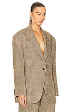 Acne Studios Suiting Blazer in Multi Brown, view 2, click to view large image.