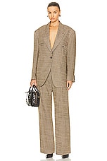 Acne Studios Suiting Blazer in Multi Brown, view 4, click to view large image.