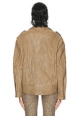 Acne Studios Oversized Leather Jacket in Brown, view 4, click to view large image.