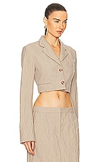 Acne Studios Cropped Blazer in Cold Beige, view 2, click to view large image.