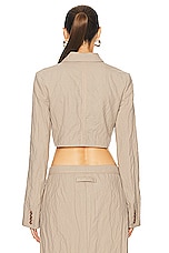 Acne Studios Cropped Blazer in Cold Beige, view 3, click to view large image.