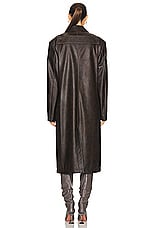 Acne Studios Leather Coat in Brown, view 3, click to view large image.