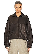 Acne Studios Leather Jacket in Brown, view 1, click to view large image.