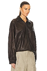 Acne Studios Leather Jacket in Brown, view 2, click to view large image.