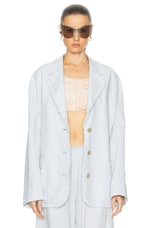 Acne Studios Jimoni Baggy Blazer in Pale Blue, view 1, click to view large image.