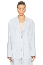 Acne Studios Jimoni Baggy Blazer in Pale Blue, view 2, click to view large image.