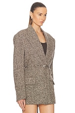 Acne Studios Single Breasted Suit Jacket in Brown & Beige, view 3, click to view large image.