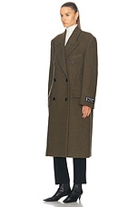 Acne Studios Ohama Tweed Coat in Khaki Green, view 4, click to view large image.