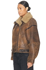 Acne Studios Shearling Jacket in Brown, view 4, click to view large image.