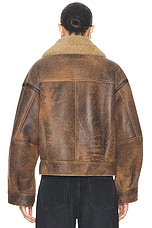 Acne Studios Shearling Jacket in Brown, view 5, click to view large image.