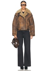 Acne Studios Shearling Jacket in Brown, view 6, click to view large image.