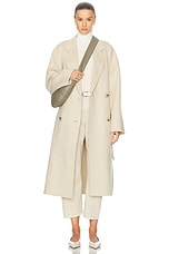 Acne Studios Double Textured Coat in Clay Beige, view 4, click to view large image.