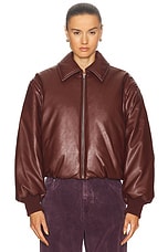 Acne Studios Onnea Bomber Jacket in Dark Burgundy, view 1, click to view large image.