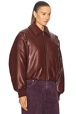 Acne Studios Onnea Bomber Jacket in Dark Burgundy, view 2, click to view large image.