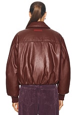 Acne Studios Onnea Bomber Jacket in Dark Burgundy, view 3, click to view large image.