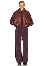 Acne Studios Onnea Bomber Jacket in Dark Burgundy, view 4, click to view large image.