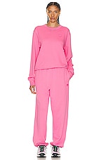 Acne Studios Drawstring Sweatpant in Bright Pink, view 4, click to view large image.