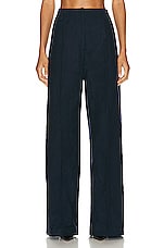 Acne Studios Wide Leg Trouser in Navy Blue, view 1, click to view large image.