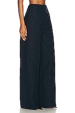 Acne Studios Wide Leg Trouser in Navy Blue, view 2, click to view large image.