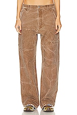 Acne Studios Face Straight Leg Trouser in Toffee Brown, view 1, click to view large image.