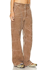 Acne Studios Face Straight Leg Trouser in Toffee Brown, view 2, click to view large image.