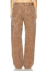 Acne Studios Face Straight Leg Trouser in Toffee Brown, view 3, click to view large image.