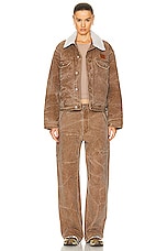 Acne Studios Face Straight Leg Trouser in Toffee Brown, view 4, click to view large image.