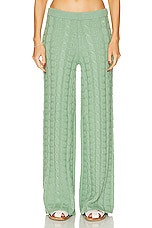 Acne Studios Face Knit Trouser in Sage Green, view 1, click to view large image.