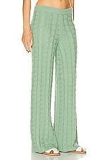 Acne Studios Face Knit Trouser in Sage Green, view 2, click to view large image.