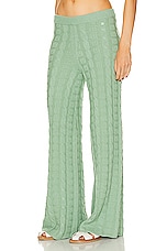 Acne Studios Face Knit Trouser in Sage Green, view 3, click to view large image.