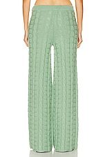 Acne Studios Face Knit Trouser in Sage Green, view 4, click to view large image.