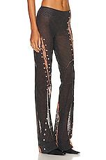 Acne Studios Lace Up Pant in Dark Brown, view 2, click to view large image.