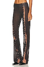 Acne Studios Lace Up Pant in Dark Brown, view 3, click to view large image.
