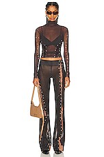Acne Studios Lace Up Pant in Dark Brown, view 5, click to view large image.