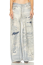 Acne Studios Wide Leg Trouser in Light Blue, view 1, click to view large image.